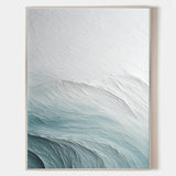 White and Blue Sea Abstract Art Canvas White and Blue Sea Textured Abstract Painting Sea Wall Art