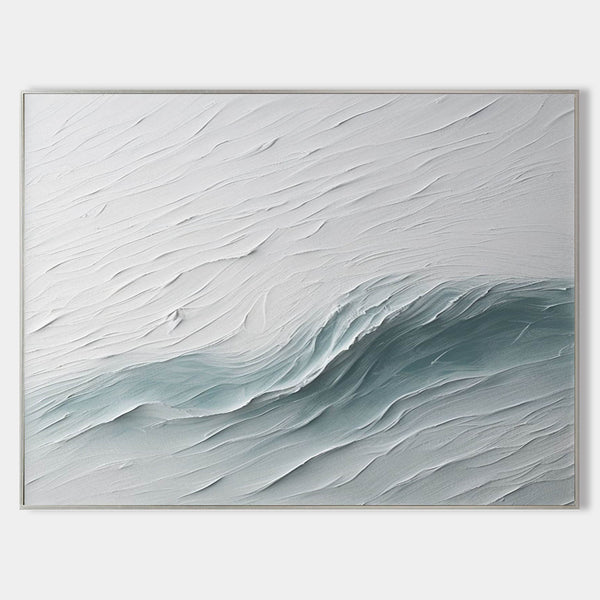 Large White Sea Texture Painting White Sea Minimalist Canvas Wall Art White Sea Abstract Oil Painting