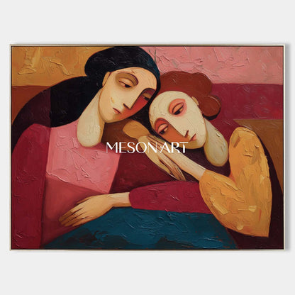 Warm Contemporary Impasto Painting Framed Bedroom Decor Buy Online