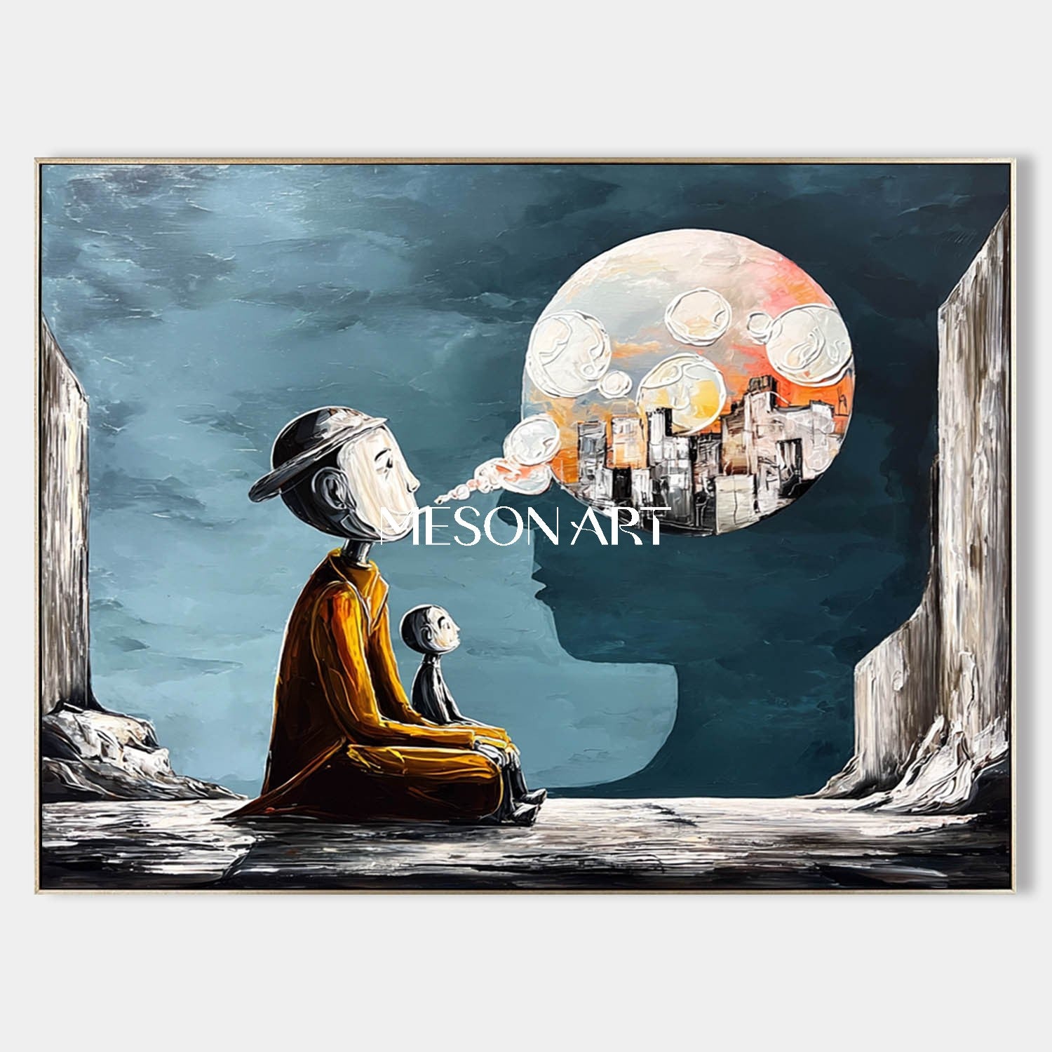 Dream Bubble Surreal Framed Canvas Bedroom Wall Art Decor Buy Online