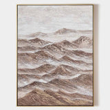 Brown Mountain Canvas Painting Earth Color Mountain Canvas Art Wabi Sabi Wall Art For Sale