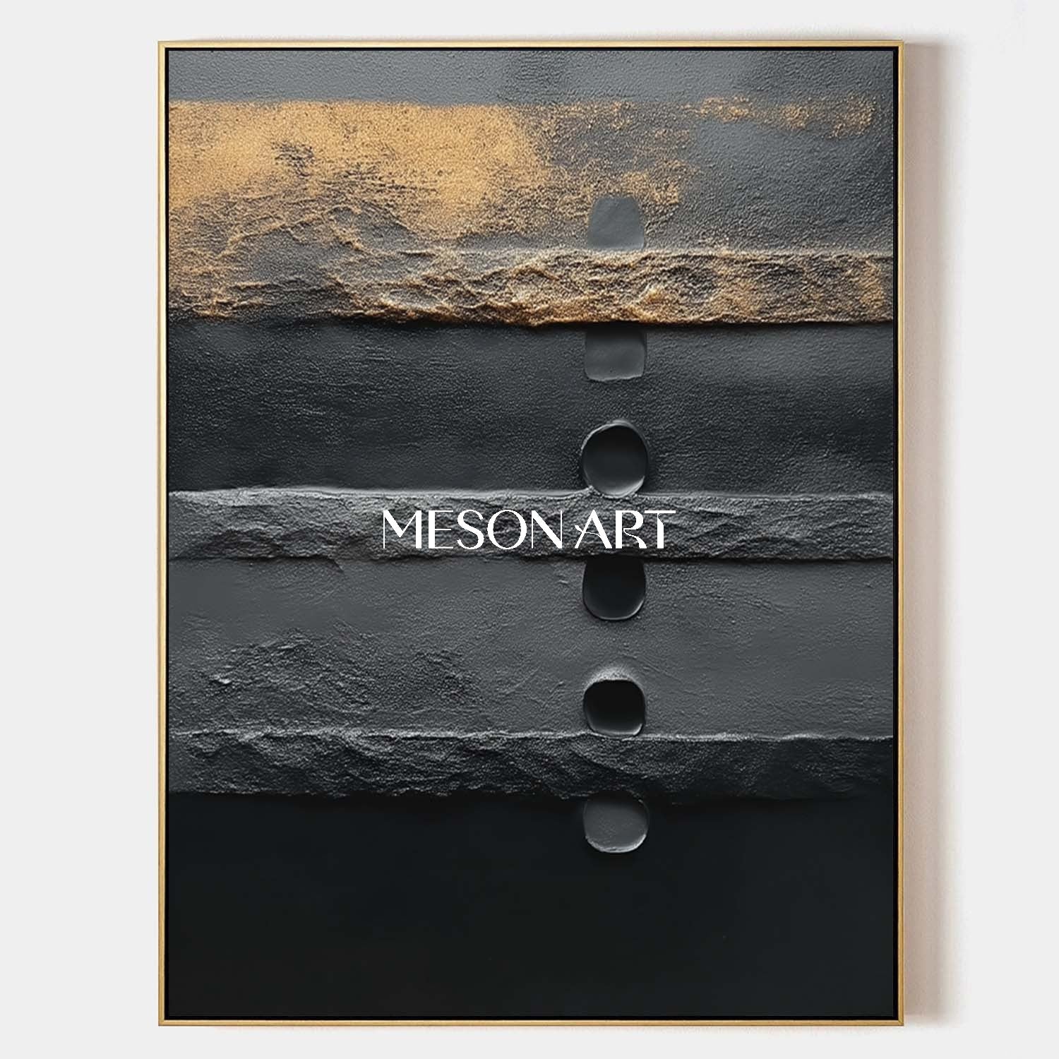 Buy Large Impasto Black Abstract Oil Painting for Living Room Wall Art