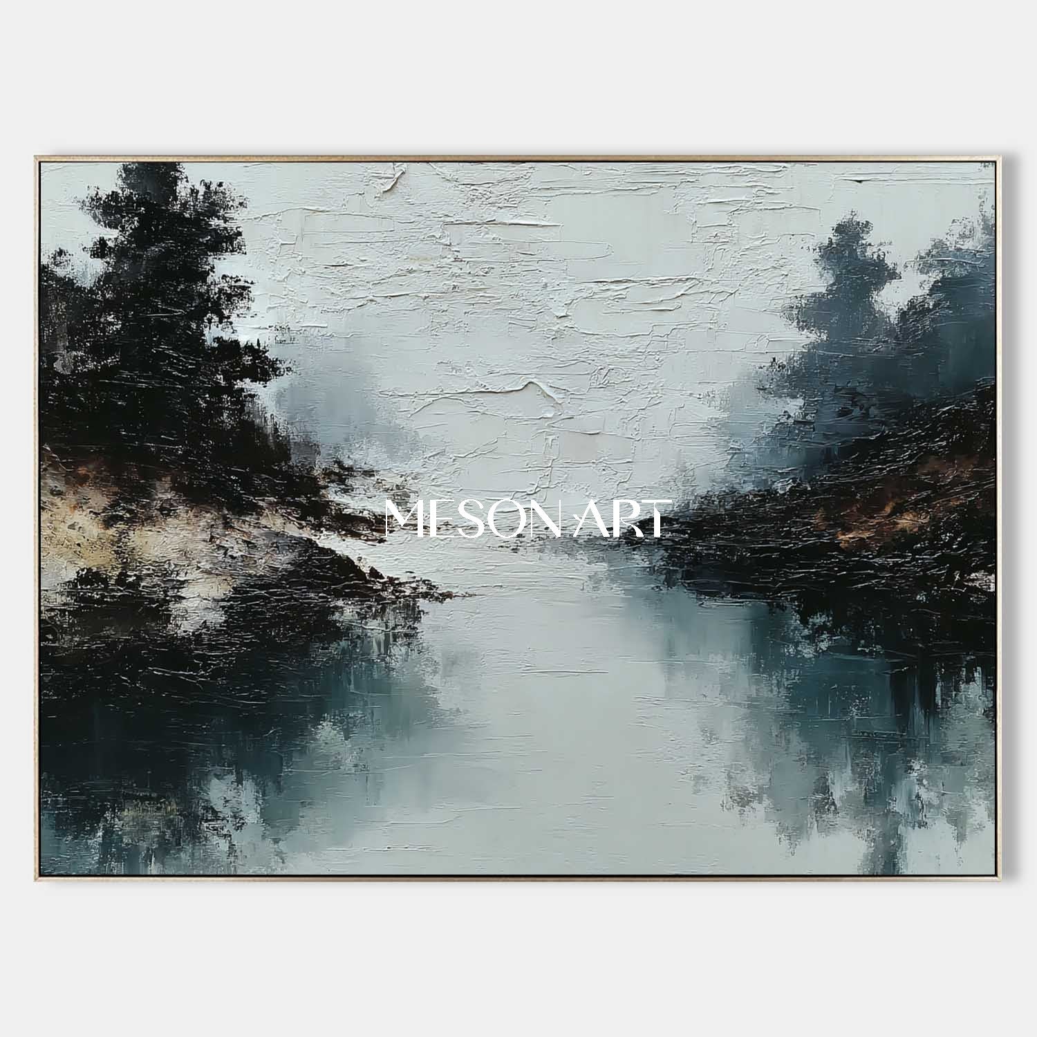 Buy Minimalist Blue Plaster Texture Painting Framed Wall Canvas Online