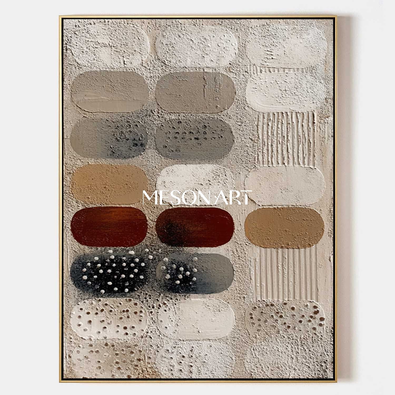 Buy Earthy Tones Wabi-Sabi Wall Art Neutral Textured Abstract Painting