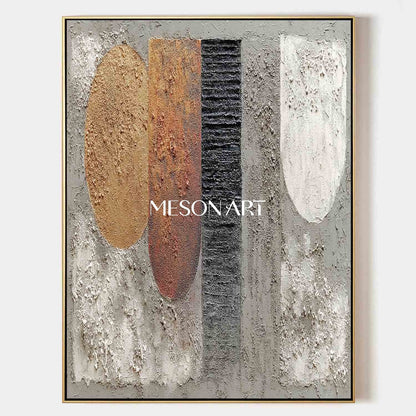 Color Block Wabi-Sabi Textured Geometric Abstract Canvas Art