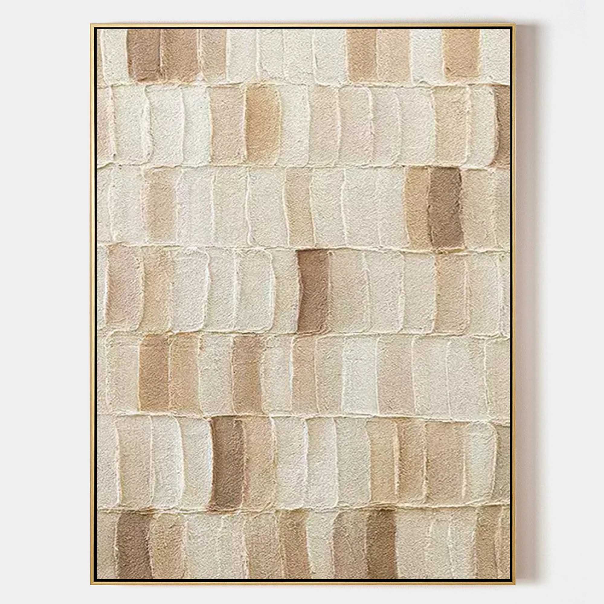 Beige Texture Abstract 3D Beige Textured Acrylic Abstract Painting Beige Wall Art Beige ...