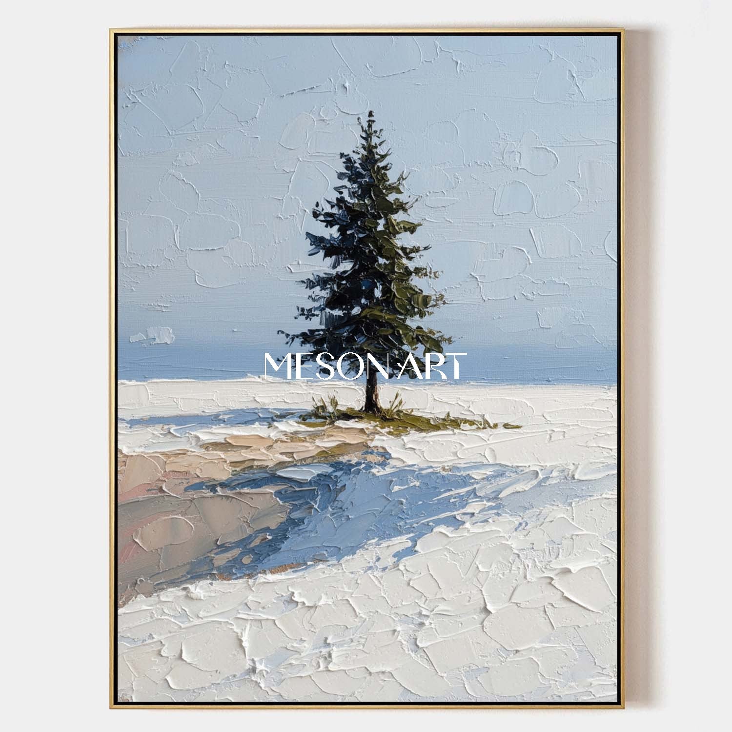 Hokkaido Snowscape Lonely Christmas Tree Winter Art Bedroom Canvas