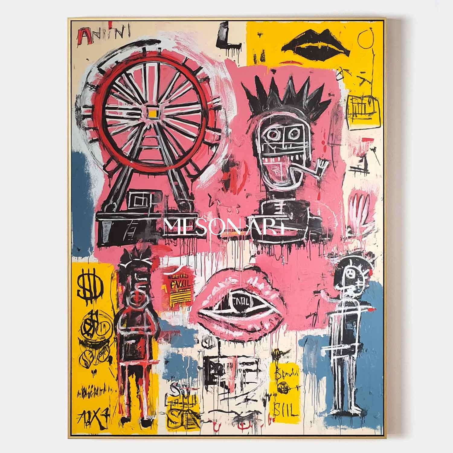 Graffiti Art Handmade Canvas Original  Framed Wall Painting Bathroom