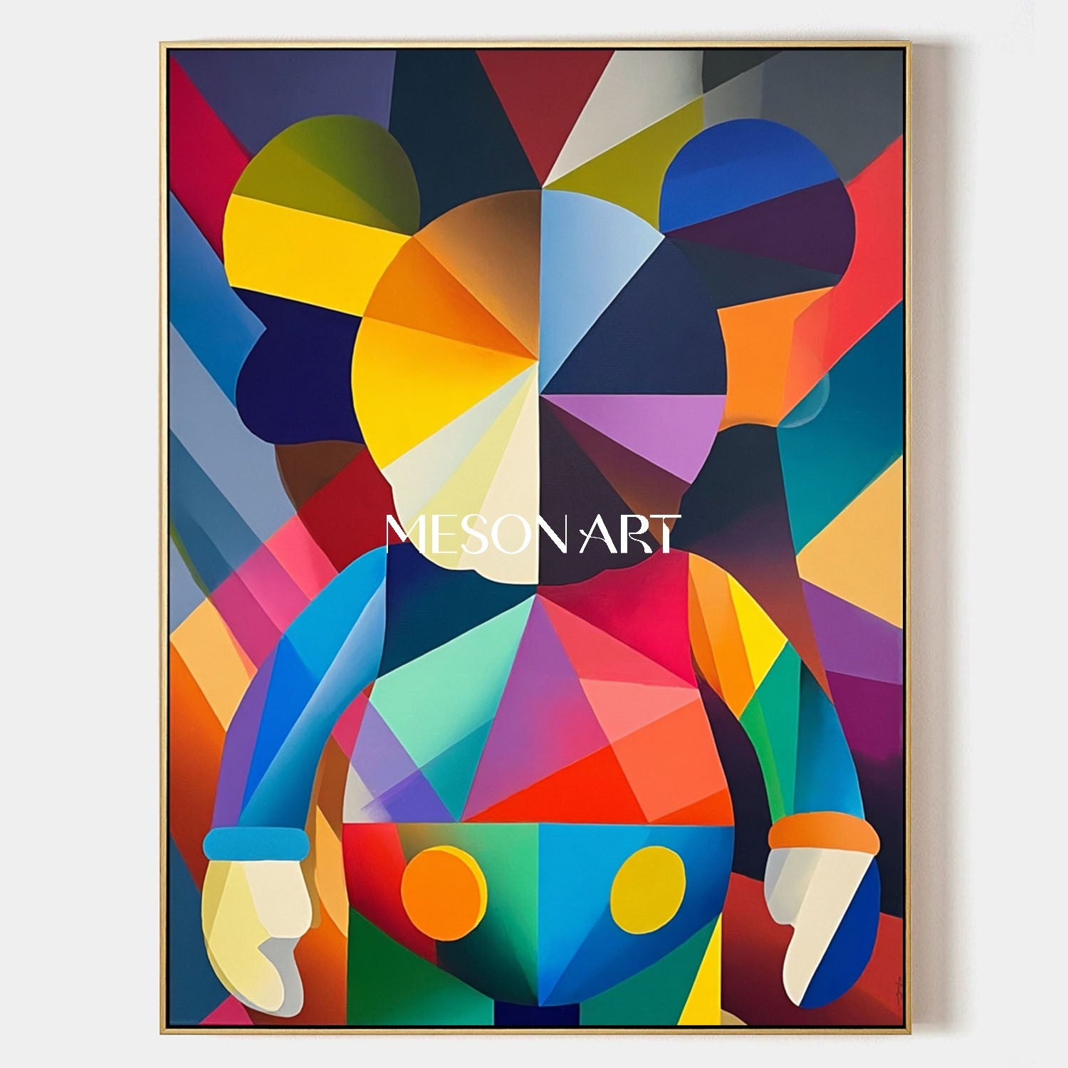 Large KAWS Vibrant Color Pop Abstract Artwork for Modern Wall
