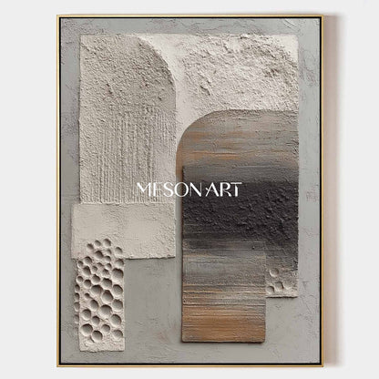 Original Wabi-Sabi Heavy Textured Abstract Painting Neutral Wall Art
