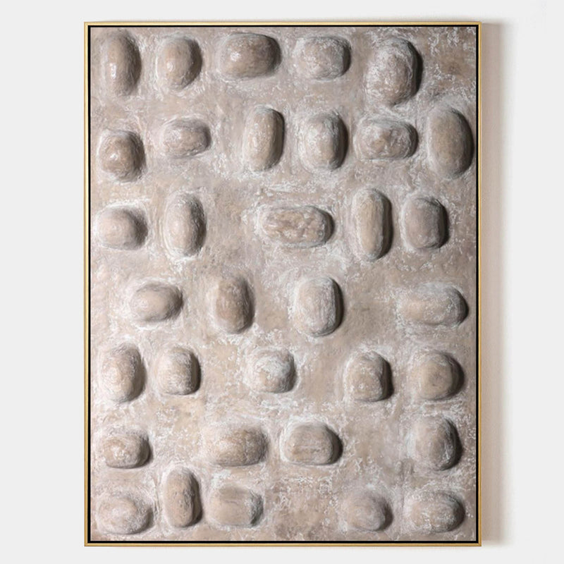 3D Gray Textured Abstract Canvas Art Wabi Sabi Wall Art Thick Textured Acrylic Painting For Sale