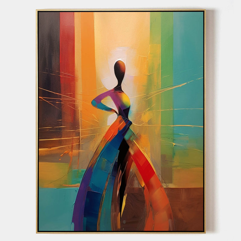 Abstract Woman Palette Oil Painting Dancing Woman Palette Canvas Art Dancing Girl on Canvas