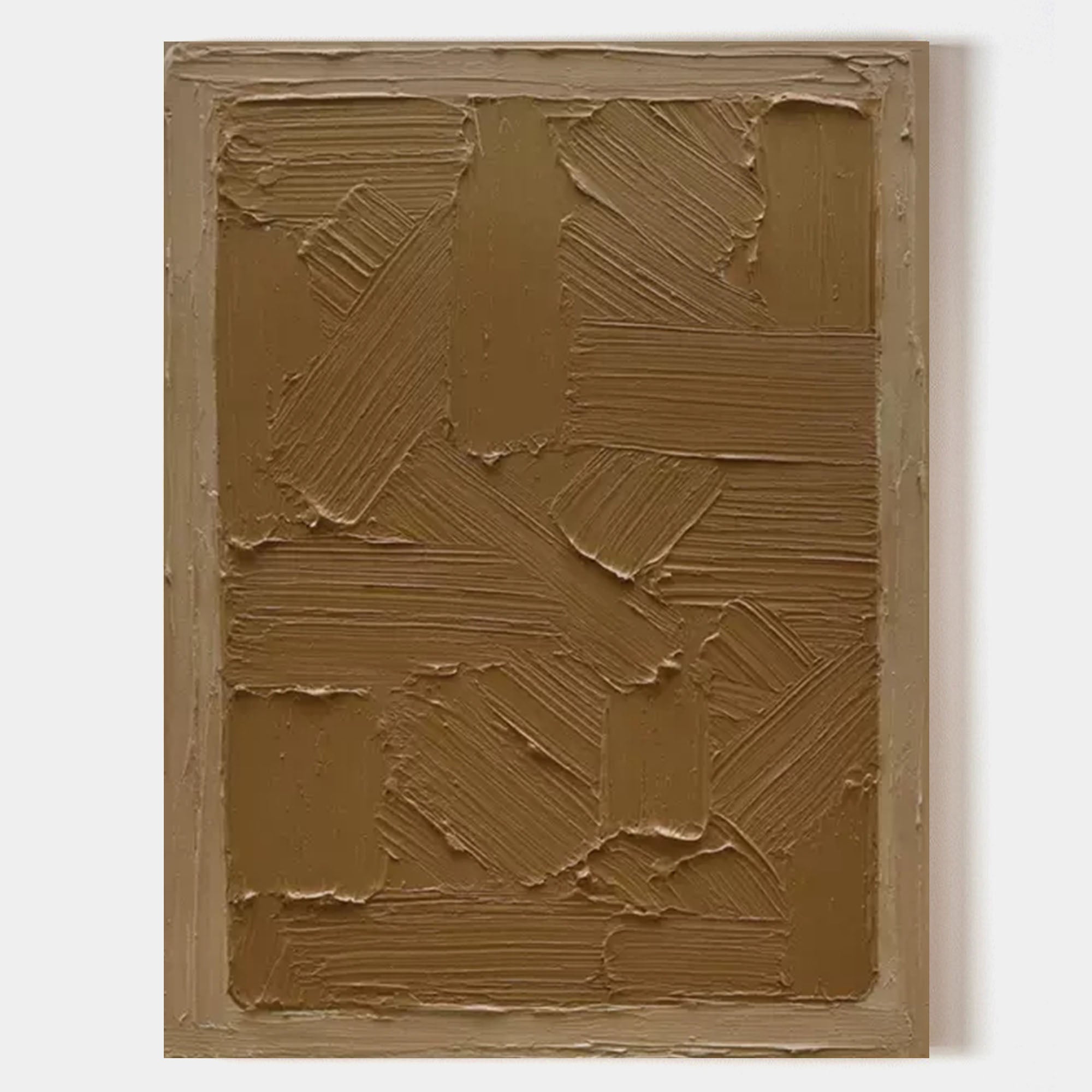 Brown abstract art on canvas Brown textured painting Brown minimalist wall art Wabi-sabi wall decor