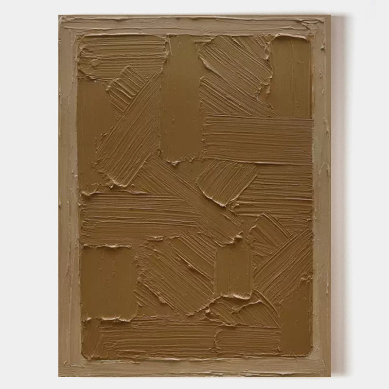 Brown abstract art on canvas Brown textured painting Brown minimalist wall art Wabi-sabi wall decor