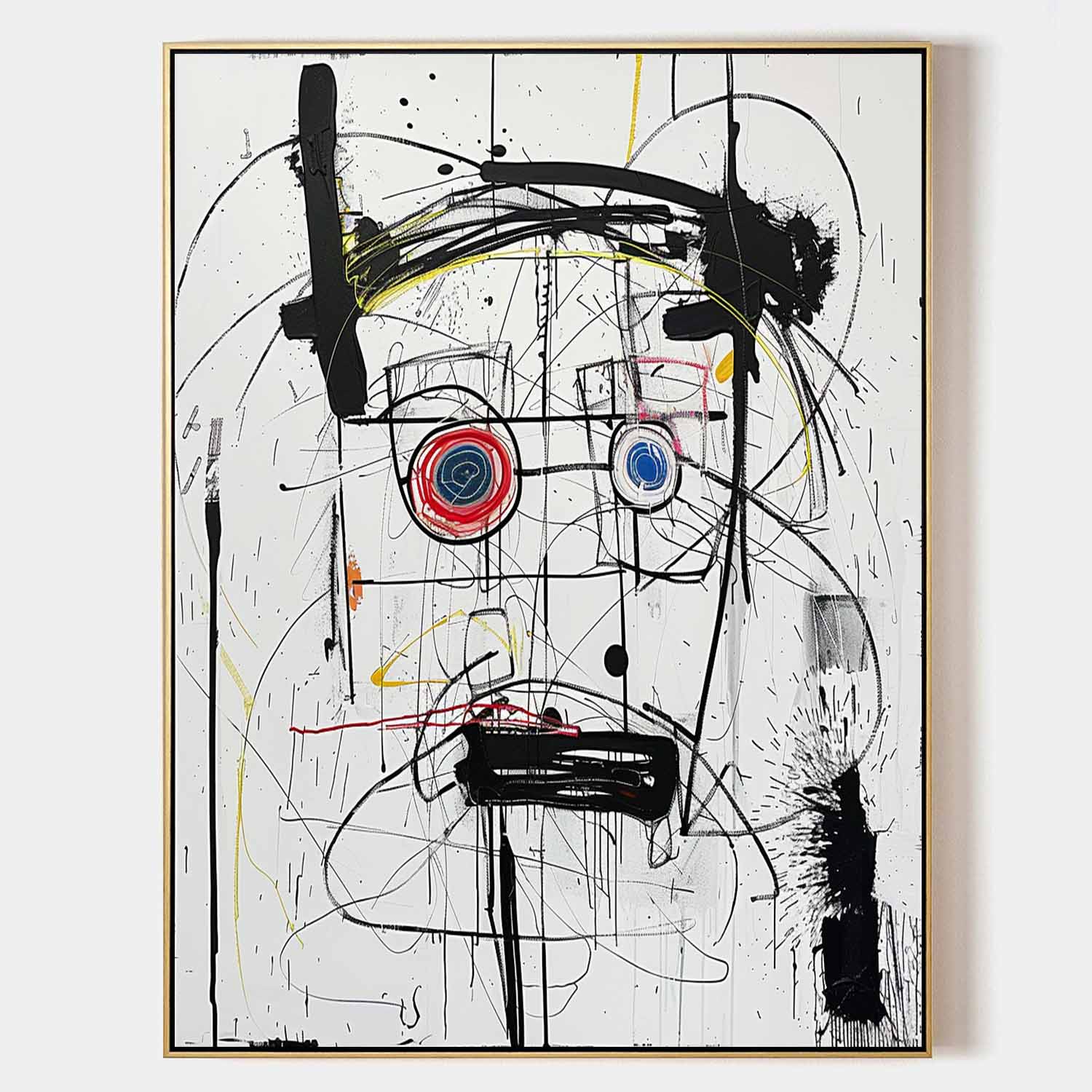 Basquiat Graffiti Abstract Canvas Wall Painting Decor Black and White Graffiti Abstract Art Canvas