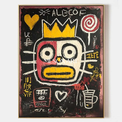 Modern Abstract Neo Expressionism Original Oil Painting Crown Canvas