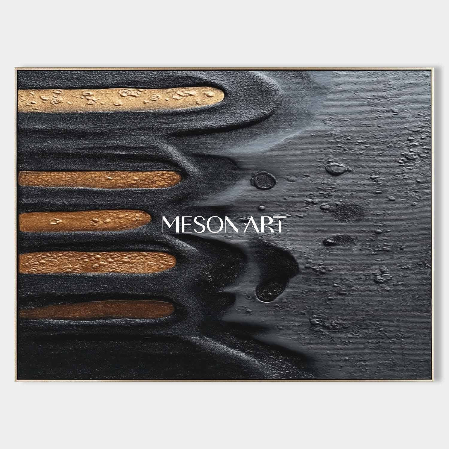 Shop Black Large Textured Minimalist Abstract Art Modern Living Room