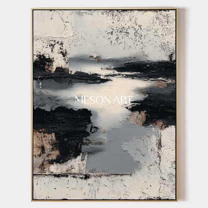 Wabi-Sabi Style Original Artwork 3D Textured Neutral Tones Painting