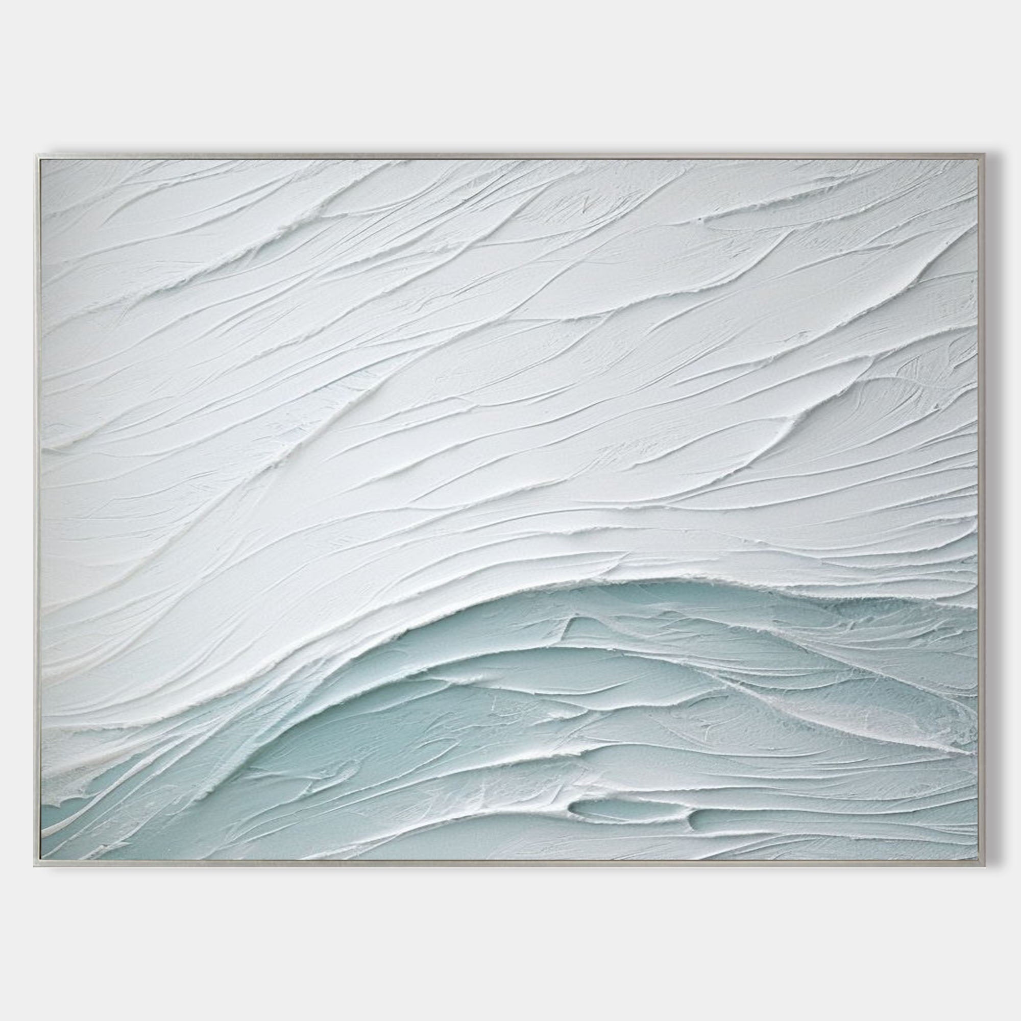 Navy Blue Sea Texture Painting Navy Blue Minimalistic Canvas Wall Art Navy Blue Abstract Oil Painting