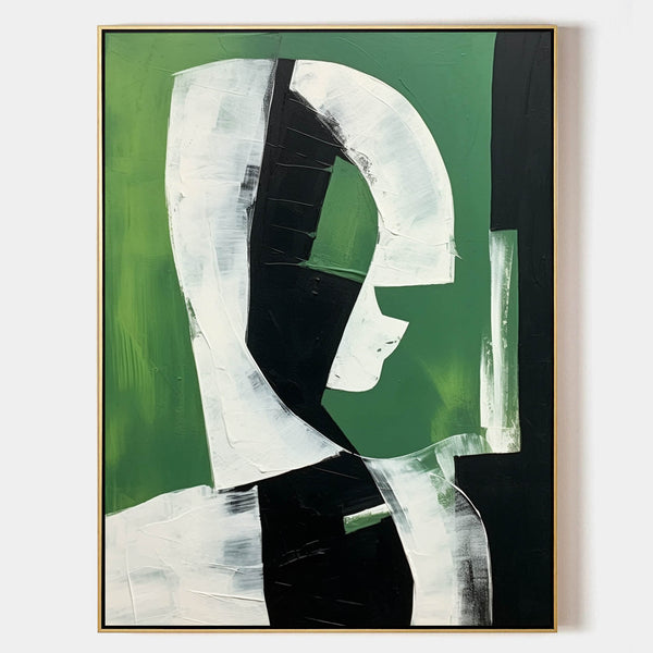 Green Contemporary Minimalist Art Canvas Green Abstract Minimalist Oil Painting Green Abstract Art