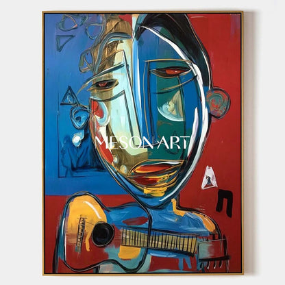 Guitarist Graffiti Abstract Painting Picasso Graffiti Canvas Wall Decor Art