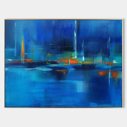 40*30 Dark Blue Abstract Wall Art Decor Dark Blue Abstract Art For Sale Dark Blue Abstract Canvas Paintings