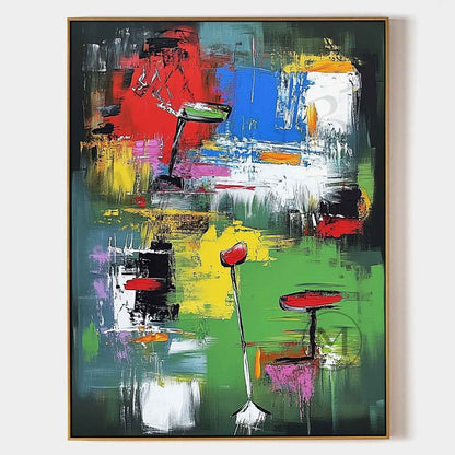 Golf Club Oil Painting Golf Club Abstract Canvas Art Golf Club Wall Art for Sale