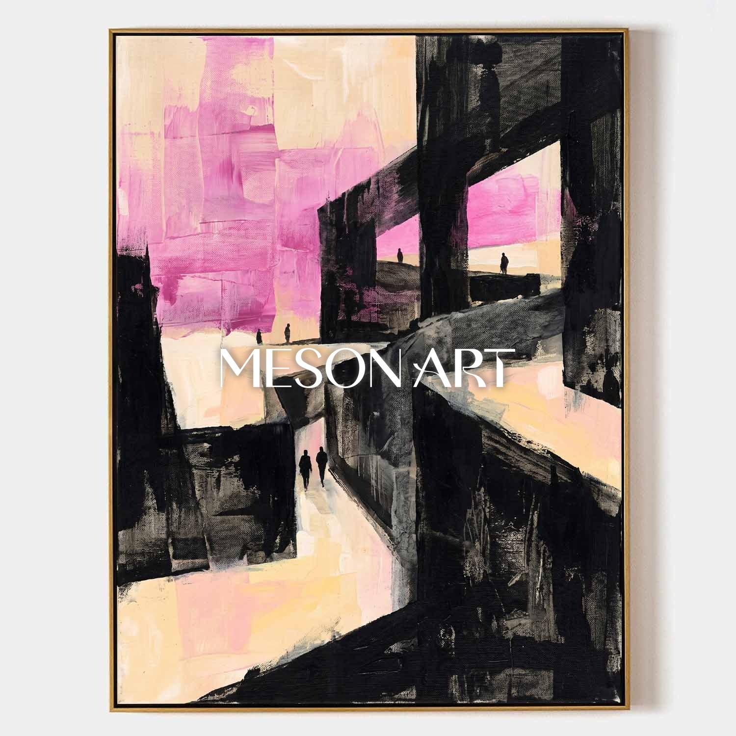 Colorful Pop Art Painting With Geometric Shapes For Modern Living Room Decor