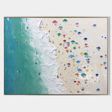 Large Seaside Beach Canvas Painting Seaside Beach Texture Art Summer Wall Painting For Sale