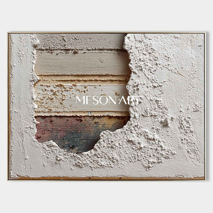 Large 3D Ivory White Abstract Canvas Art Ivory White Texture Painting Ivory White Wall Art Decor