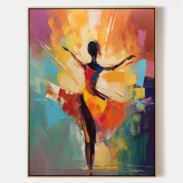 Dancing Girl Palette Art on Canvas Palette Dancing Girl Oil Painting Dancer Palette Wall Art Decor