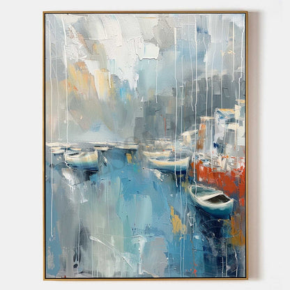 Sailboat Canvas Art for Sale Boat Abstract Wall Art Decor Wooden Boat Palette Oil Painting