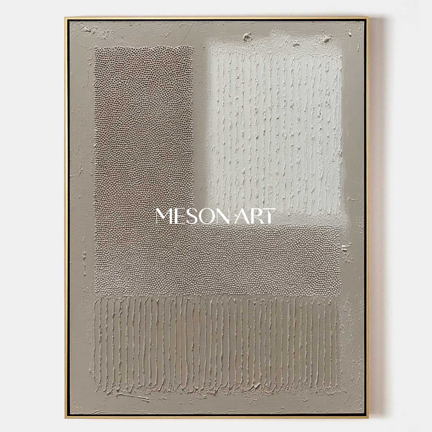 Wabi-Sabi Minimalist Wall Art Neutral Gray Framed Canvas Dinning Room