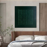 Wabi Sabi Wall Art Green Painting Green Abstract Art Canvas Minimalist Painting 3D Texture Wall Art