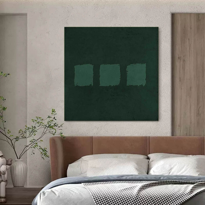 Green Oil Painting Green Abstract Art Canvas Wabi Sabi Wall Art Mimimalist 3D Texture Wall Paintings