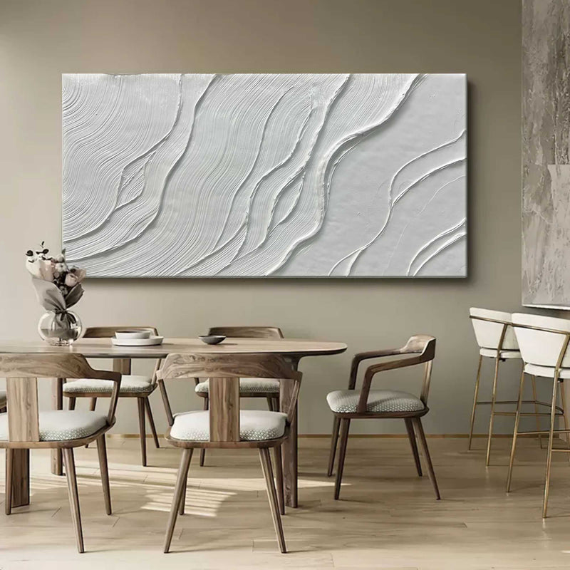 White Textured Painting White 3d Texture Art White Abstract Canvas Art Plaster Abstract Painting