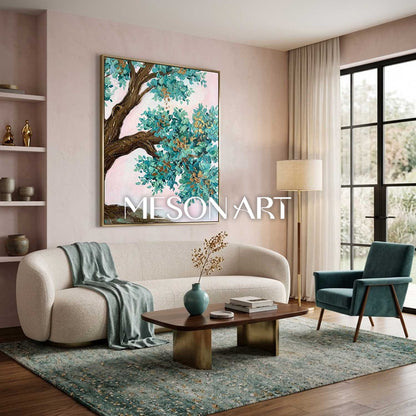 Contemporary Cubist Abstract Painting With Geometric Shapes And Neutral Tones For Modern Home Decor