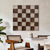 Brown and Gray Art on Canvas Wabi Sabi Wall Decor Brown and Gray Minimalist Paintings for Sale