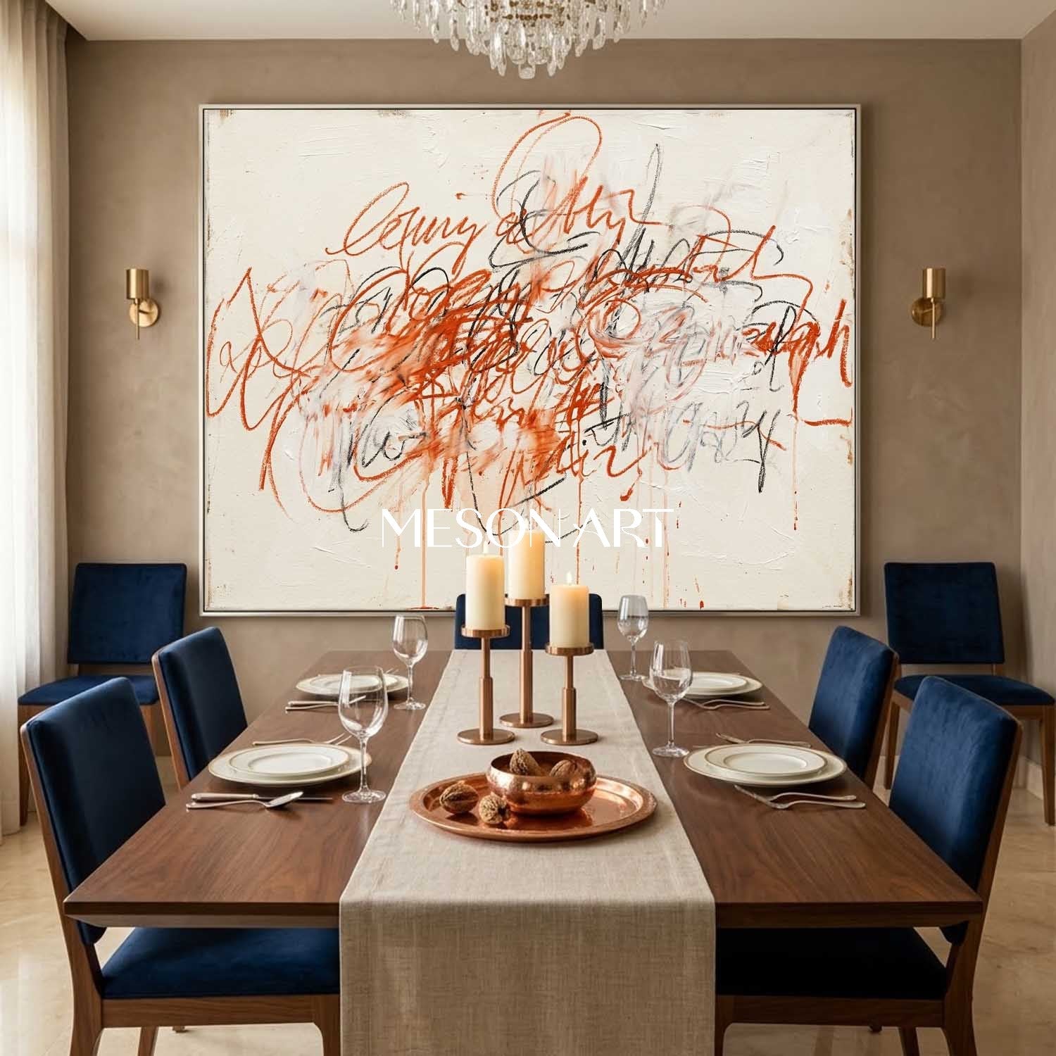 Original Terracotta Abstract Painting Large Textured Art Living Room