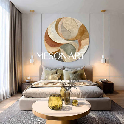 Modern Organic Abstract Wall Art–Neutral&Earth Tone Sculptural Canvas