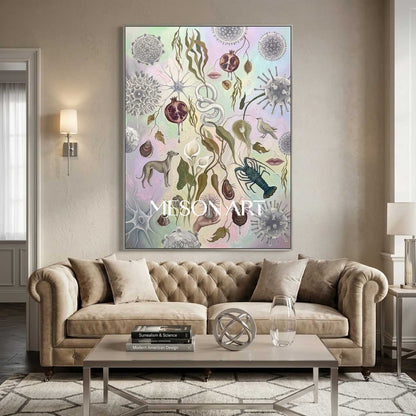 Bio-Surrealism Handmade Ecological Wall Art Soft Tone Organic Painting