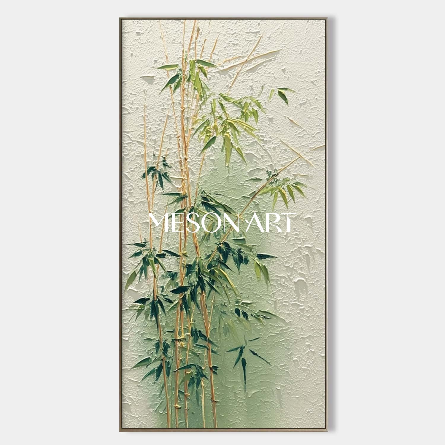 Japanese Wabi-Sabi Bamboo Painting for Entryway Decor | Mesonart Original