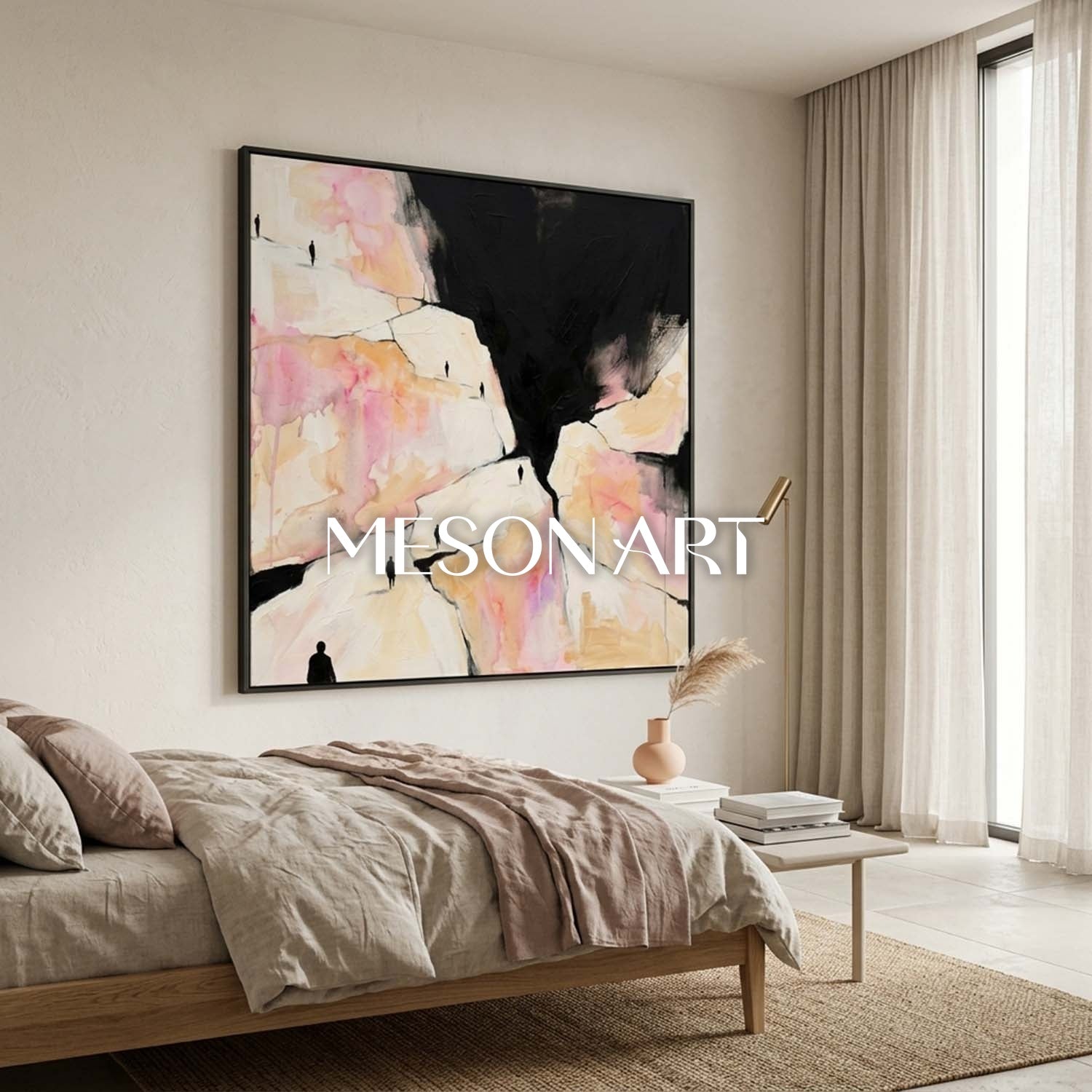 Colorful Pop Art Painting With Geometric Shapes For Modern Living Room Decor