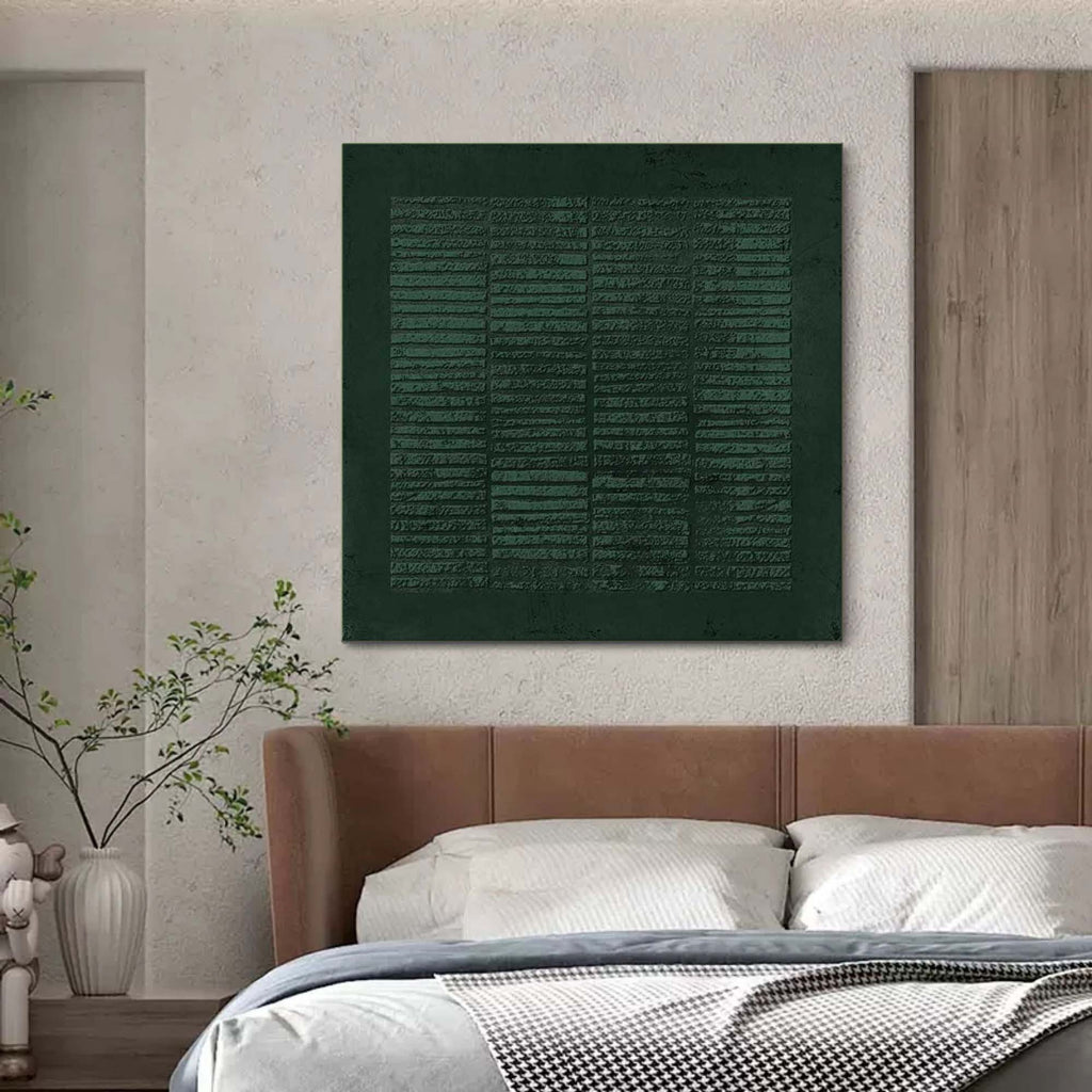 Wabi Sabi Wall Art 3D Dark Green Abstract Art Canvas Dark Green ...