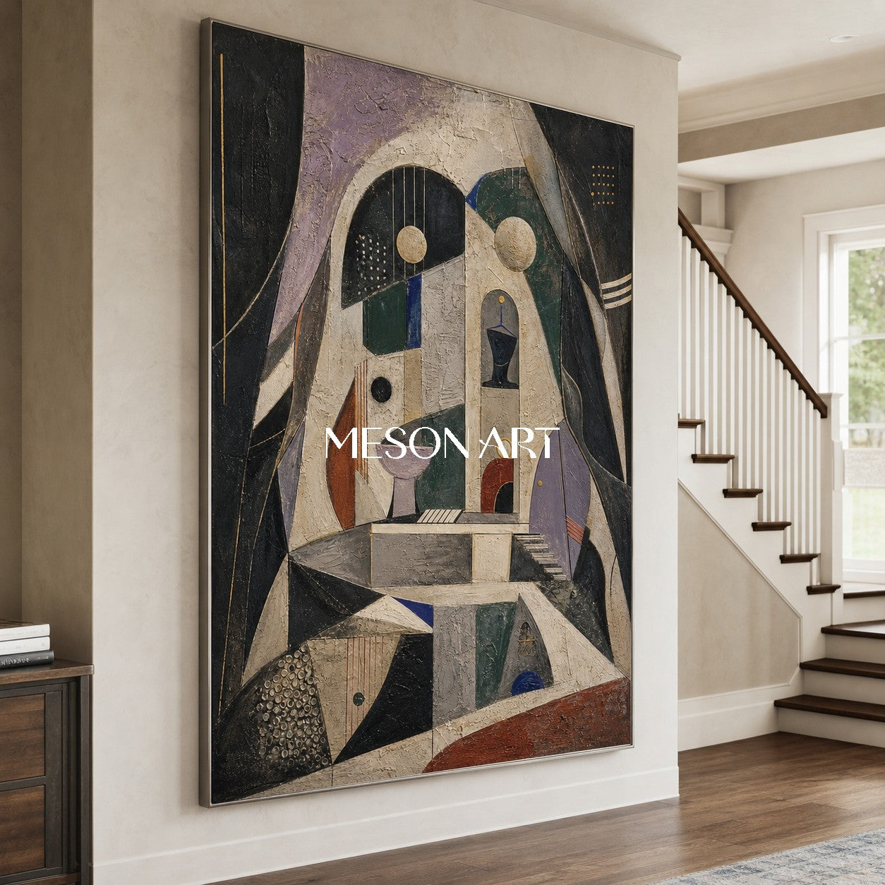 Original Surrealist Abstract Art With Architectural Forms For