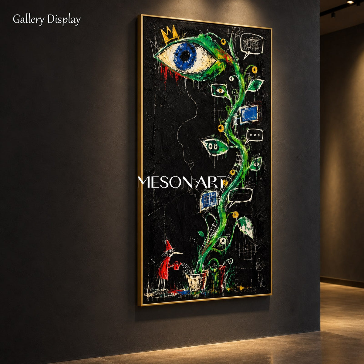 Black And Green Abstract Graffiti Painting Original Artist Street Art Canvas For Living Room Panoramic Wall Decor By Mesonart