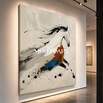 Abstract Horse Canvas Art Minimalist Wall Decor For Living Room And Office