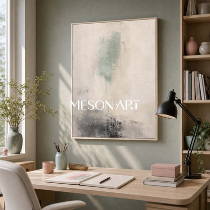 Wabi Sabi Abstract Canvas Art With Soft Textured Brushwork For Modern Living Spaces