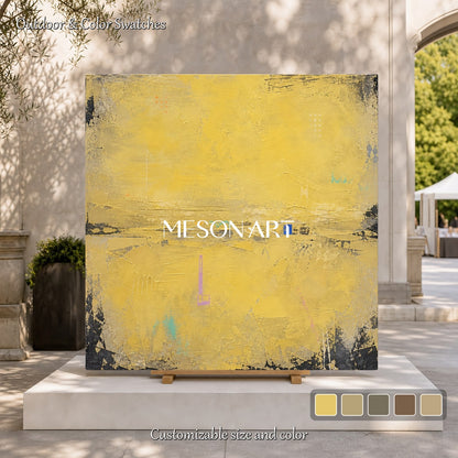 Yellow Abstract Canvas Wall Art For Living Room Entryway Minimalist Landscape Painting