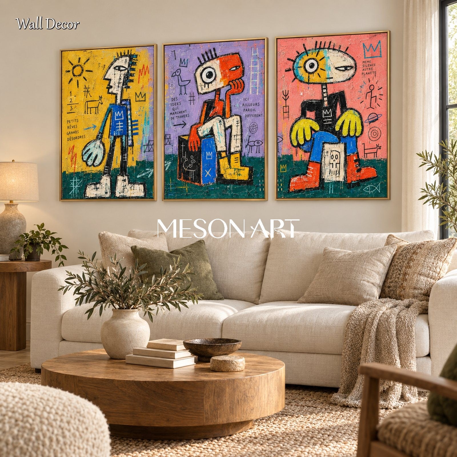 Yellow And Blue Graffiti Art Original Artist Hand Painted